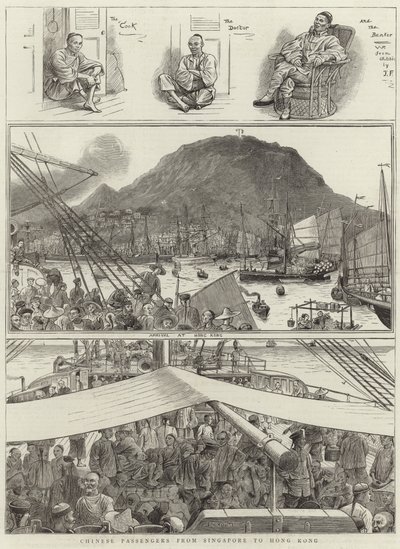 Kínai utasok Szingapúrból Hongkongba alkotó: English School