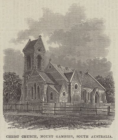 Christ Church, Mount Gambier, Dél-Ausztrália (metszet) alkotó: English School