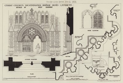 Christ Church, Westminster Bridge Road, Lambeth (metszet) alkotó: English School
