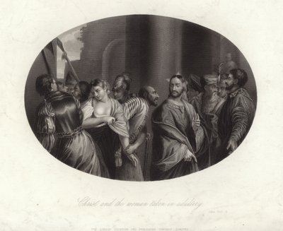 Krisztus és a házasságtörésben elfogott asszony alkotó: English School