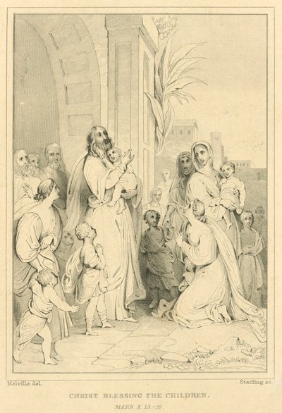 Krisztus megáldja a gyermekeket, X. Márk, 13-16 alkotó: English School