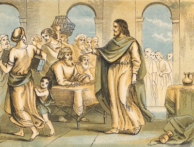 Krisztus megtisztítja a templomot (színes metszet) alkotó: English School