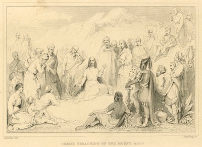 Krisztus prédikál a hegyen, Máté V alkotó: English School