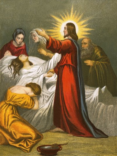 Krisztus felneveli Jairus lányát alkotó: English School