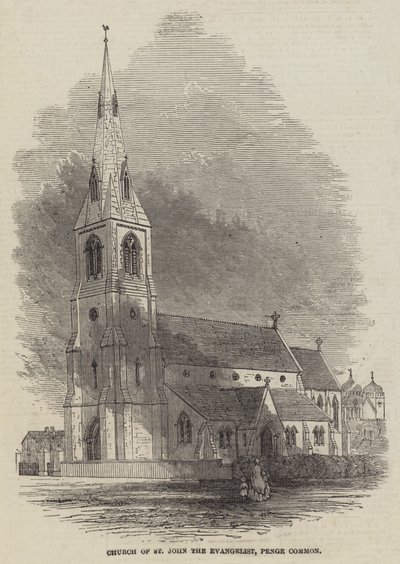 Szent János evangélista templom, Penge Common (metszet) alkotó: English School