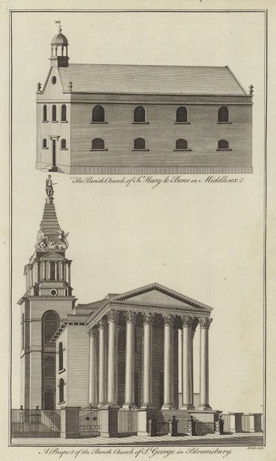 Szent Marylebone templom Middlesexben és Szent György templom Bloomsburyben, Londonban alkotó: English School