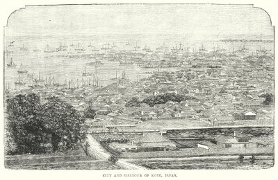 Kobe városa és kikötője, Japán (metszet) alkotó: English School