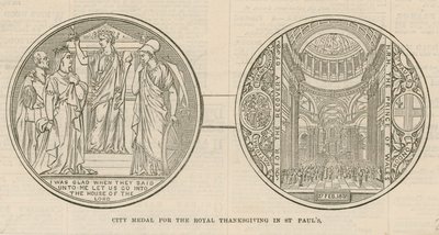 Városi érem a királyi hálaadás alkalmából a londoni St Pauls-katedrálisban, 1872. február 27-én alkotó: English School