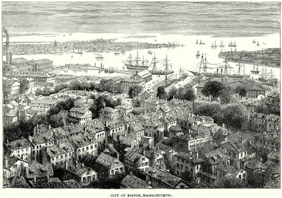Boston városa, Massachusetts (metszet) alkotó: English School