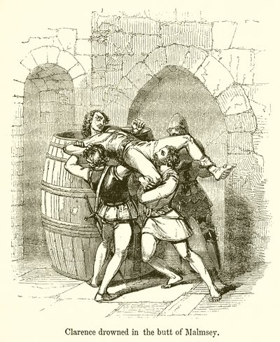 Clarence belefulladt Malmsey fenekébe alkotó: English School