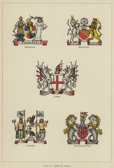Városok címerei (színes litó) alkotó: English School
