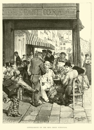 Kávéház a Riva Degli Schiavoni-n alkotó: English School