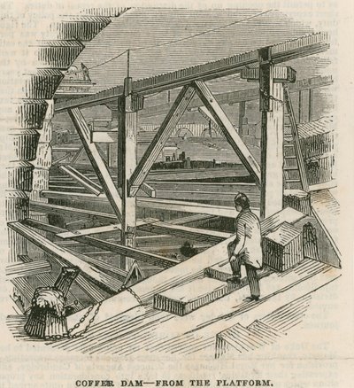 Coffer gát, Westminster Bridge, a peronról alkotó: English School