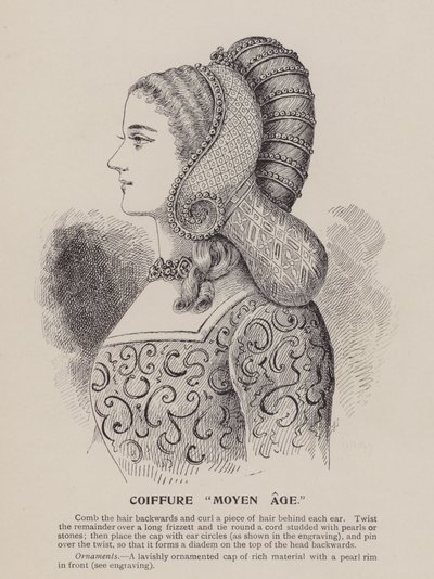 Középkori" frizura (metszet) alkotó: English School