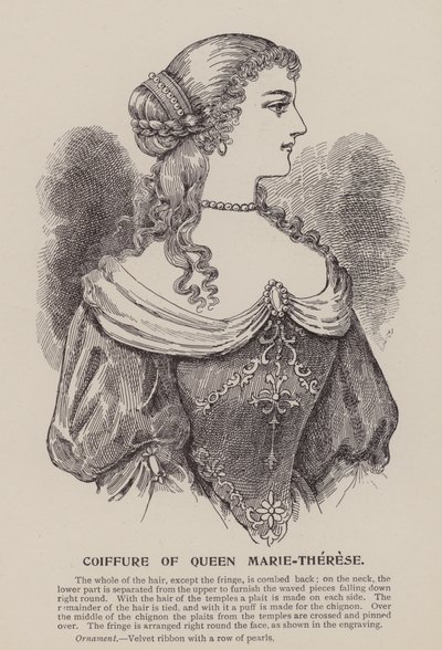 Marie-Therese királyné frizurája (metszet) alkotó: English School