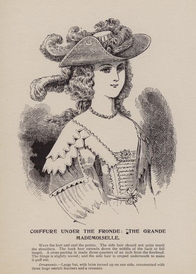 A Fronde alatti frizura, a Grande Mademoiselle (metszet) alkotó: English School