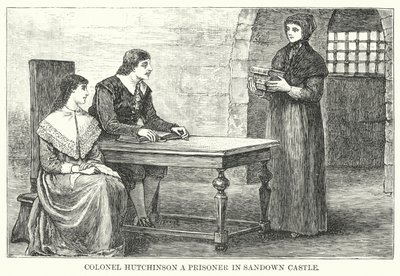 Hutchinson ezredes fogoly a Sandown kastélyban (metszet) alkotó: English School