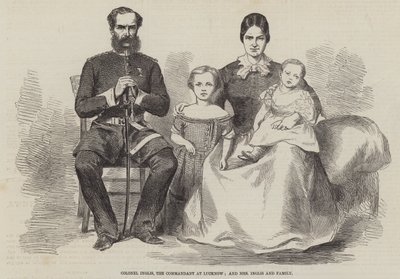 Inglis ezredes, Lucknow parancsnoka és Inglisné és családja (metszet) alkotó: English School