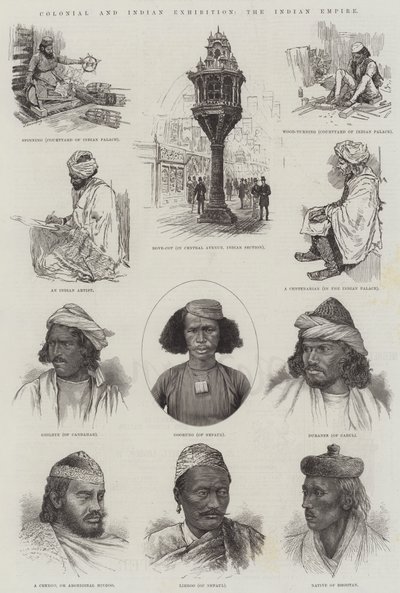 Gyarmati és indiai kiállítás, az Indiai Birodalom (metszet) alkotó: English School