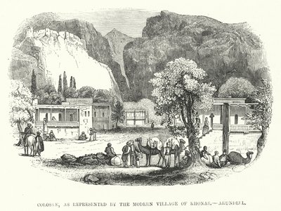 Kolossé, amint azt Khonas modern faluja képviseli, Arundell (metszet) alkotó: English School