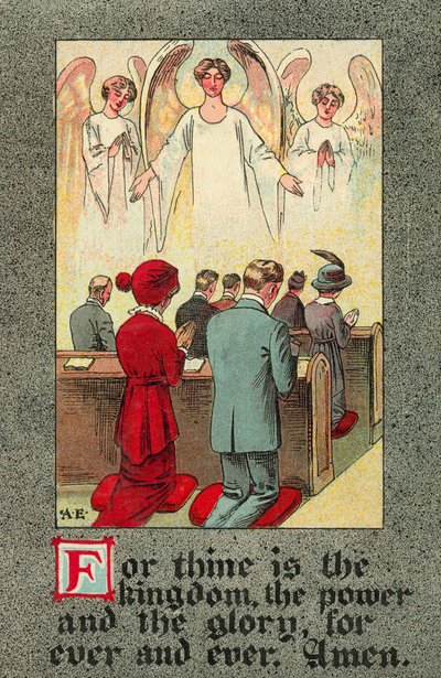 Miatyánkot elmondó gyülekezet (színes litó) alkotó: English School