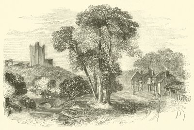 Conisbrough (vagy Conisbrough) kastély (metszet) alkotó: English School