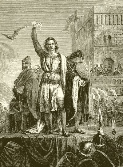 Conradin a nápolyi állványon alkotó: English School