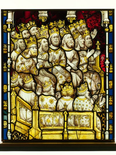 Megőrzött rész a York Minster-i Great East Window-ból: „Az öregek Istent imádják” alkotó: English School
