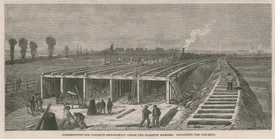 Betontöltés építése a Plaistow-mocsarakon alkotó: English School