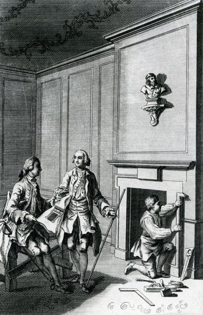 Kémény mell építése (metszet) alkotó: English School