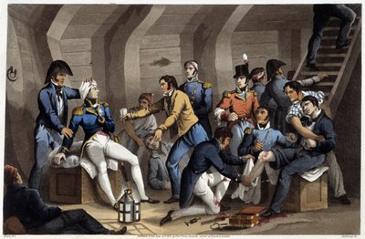 Cookpit a „Történelmi, katonai és haditengerészeti anekdotákban és eseményekben, amelyek Nagy-Britannia és szövetségeseik fegyvereihez érkeztek, Waterloo-ban végződve”, Edward Orme. Ill.: Fry, Sutherland, Clark, Dubourg, W.Heart, JA, Atkinson... Szerk. 181 alkotó: English School