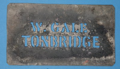 Kupferschablone von W. Gale, Tonbridge von English School