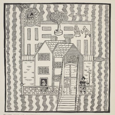 A Mockbeggar Hall térkép másolata, a tágas vidéki helyzetével bárhová is hívják, 1633 körül, a Roxborough balladájából alkotó: English School