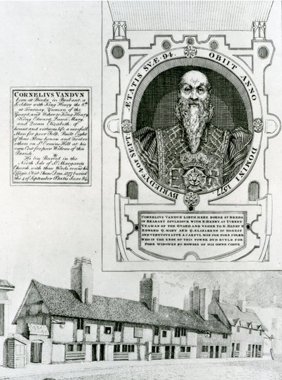 Cornelius Van Dun (1483-1577) Memorial and Almshouses, 1798 alkotó: English School