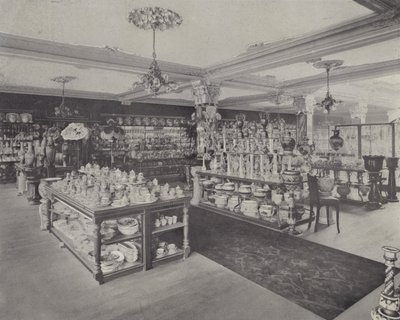 Sarok a kínai bemutatótermekben, Harrods (litho) alkotó: English School