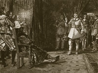 Cornet Joyce interjú Charles-lal, illusztráció Cassell Illustrated History of England című művéből (szépia fotó) alkotó: English School