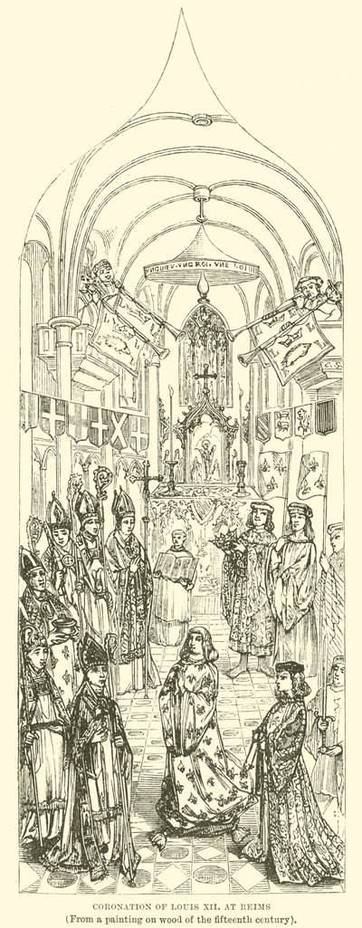 XII. Lajos koronázása Reimsben alkotó: English School