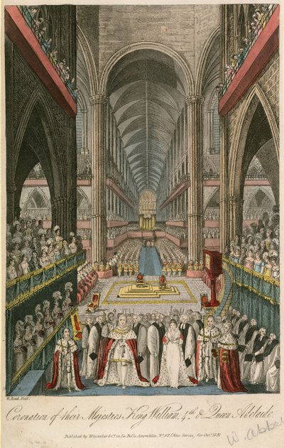 IV. Vilmos király és Adelaide királynő megkoronázása a Westminster Abbeyben alkotó: English School
