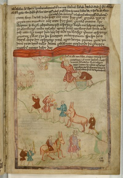 Cotton Claudius B. IV f.38, Genesis. Egy utazás története a „régi angol hexateuchból” (vellum) alkotó: English School