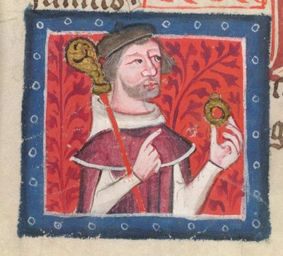 Cotton Nero D VII fol.87v Henry of Blois, Thomas Walsingham "St. Albans Aranykönyvéből" alkotó: English School