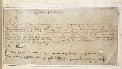 Cotton Vespasianus MS F III f.19 Richard első fennmaradt levele Sir John Say-nek alkotó: English School