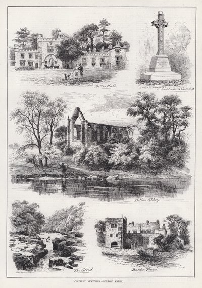 Országvázlatok, Bolton Abbey (metszet) alkotó: English School