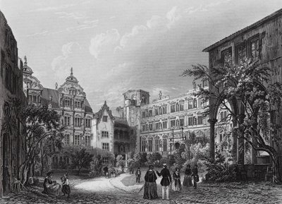 Heidelbergi udvar (metszet) alkotó: English School