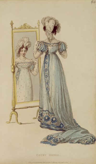 Udvari ruha, divattányér az Ackermanns Repository of Arts-tól alkotó: English School