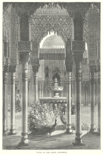 Az oroszlánok udvara, Alhambra (metszet) alkotó: English School