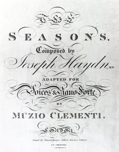 Joseph Haydn (1732-1809) „Északok” kottalapjának borítója alkotó: English School