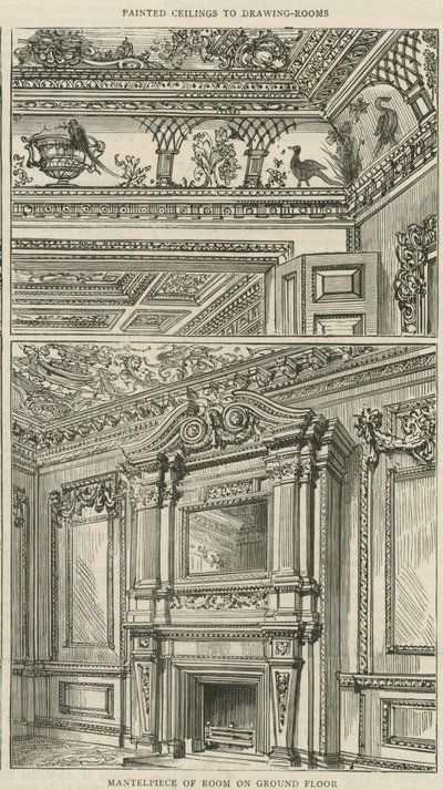 Cowfields, 30 Old Burlington Street: A földszinti szoba palástja alkotó: English School