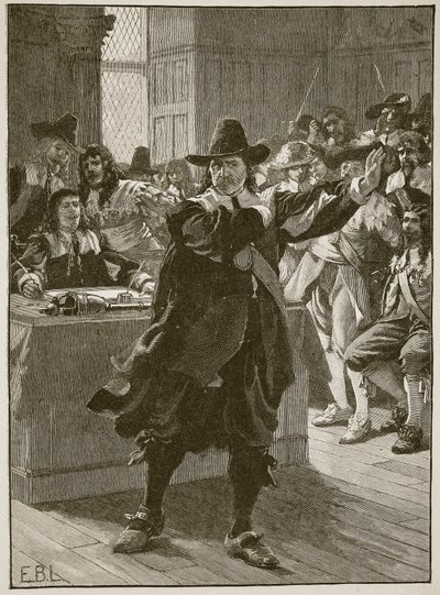 Cromwell utoljára beszél a Hosszú Parlamentben, illusztráció a Cassells Illustrated History of Englandből (szépia fotó) alkotó: English School