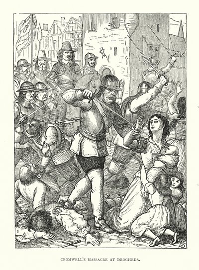 Cromwell droghedai mészárlása (metszet) alkotó: English School