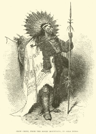 Crow Chief, a Sziklás-hegységből, gálaruhában alkotó: English School